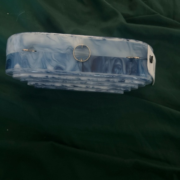 Vici Marble-Effect Blue Clutch - Picture 3 of 6